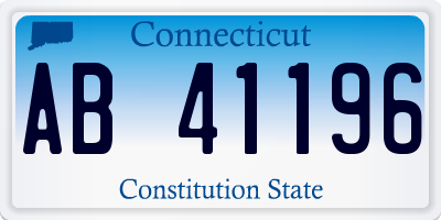 CT license plate AB41196