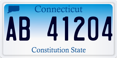 CT license plate AB41204