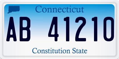 CT license plate AB41210