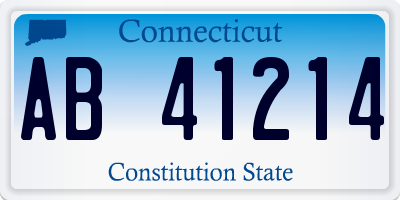 CT license plate AB41214