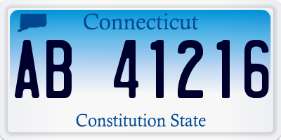 CT license plate AB41216