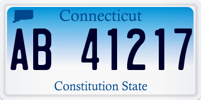 CT license plate AB41217