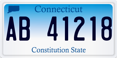 CT license plate AB41218