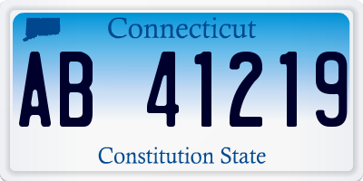 CT license plate AB41219