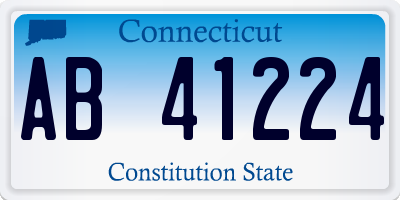 CT license plate AB41224