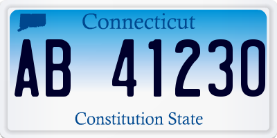 CT license plate AB41230