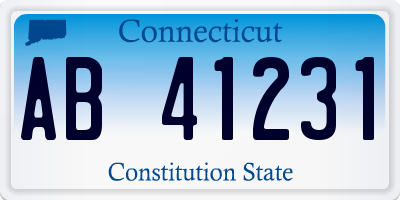 CT license plate AB41231