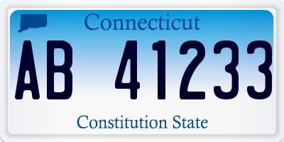 CT license plate AB41233