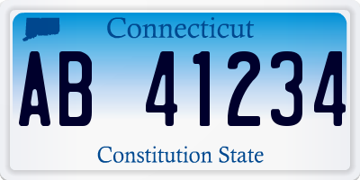 CT license plate AB41234