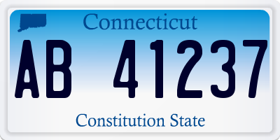 CT license plate AB41237