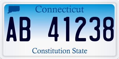 CT license plate AB41238