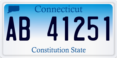 CT license plate AB41251