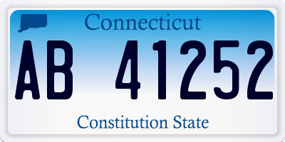 CT license plate AB41252