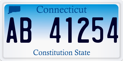 CT license plate AB41254