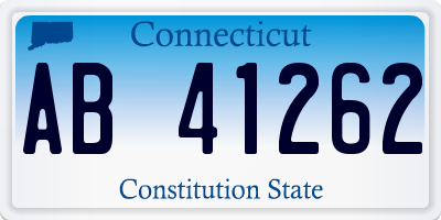CT license plate AB41262