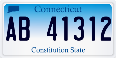 CT license plate AB41312