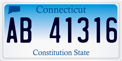 CT license plate AB41316