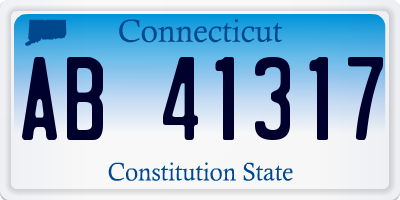 CT license plate AB41317