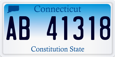 CT license plate AB41318