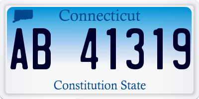 CT license plate AB41319