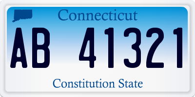 CT license plate AB41321