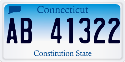 CT license plate AB41322