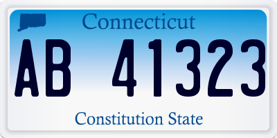 CT license plate AB41323