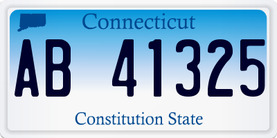 CT license plate AB41325