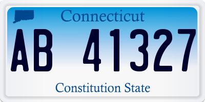 CT license plate AB41327