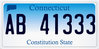 CT license plate AB41333