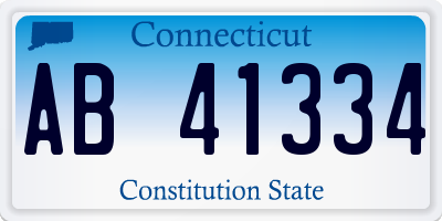 CT license plate AB41334