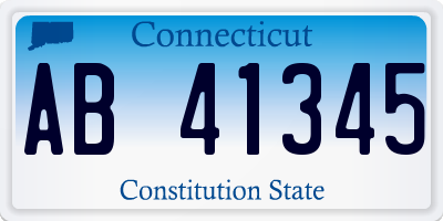 CT license plate AB41345