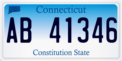 CT license plate AB41346