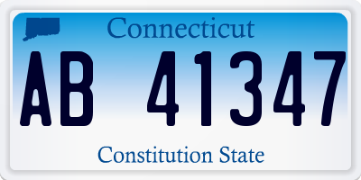 CT license plate AB41347