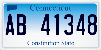 CT license plate AB41348