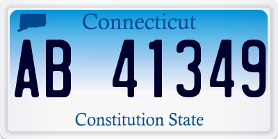 CT license plate AB41349