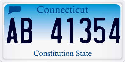 CT license plate AB41354