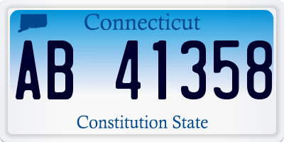 CT license plate AB41358