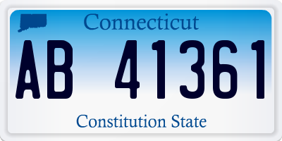 CT license plate AB41361