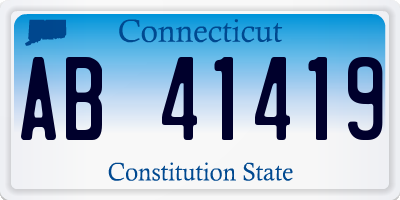 CT license plate AB41419