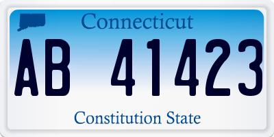 CT license plate AB41423