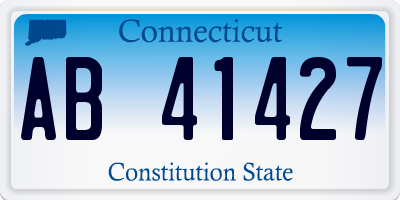 CT license plate AB41427