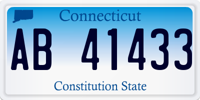 CT license plate AB41433