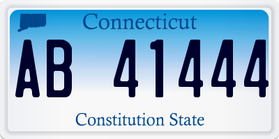 CT license plate AB41444