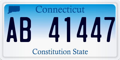 CT license plate AB41447