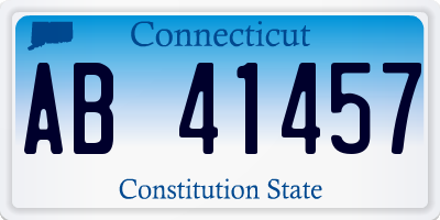 CT license plate AB41457