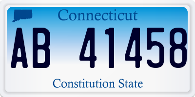 CT license plate AB41458