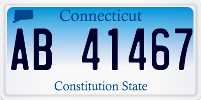 CT license plate AB41467