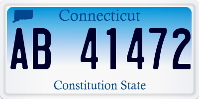 CT license plate AB41472