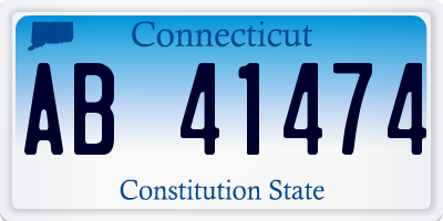 CT license plate AB41474